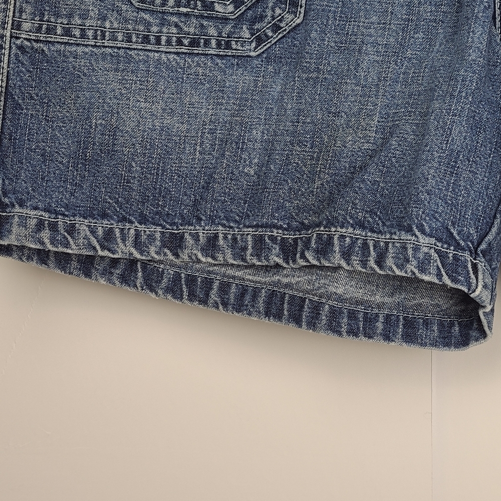 Roadrunner vintage high Waist blue y2k denim shorts classic Casual Preppy Sz 12 - Picture 6 of 8